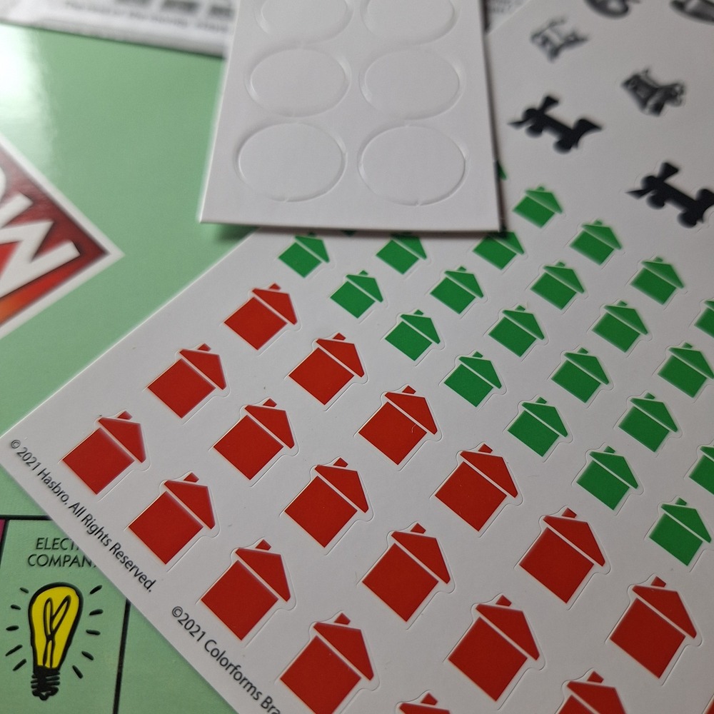 Monopoly Colorforms Board Game Travel Edition Reusable Sticker Replacement Pcs - Picture 4 of 7